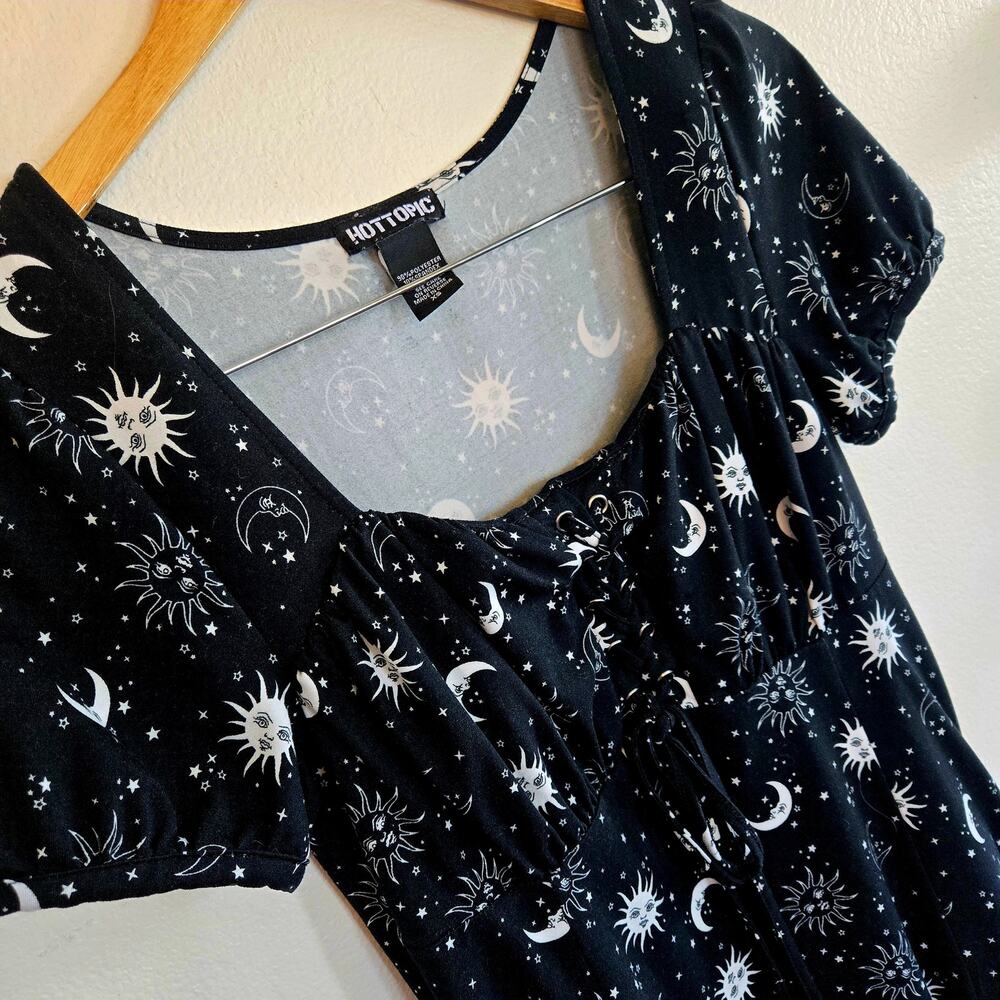 Size XS – Sun Moon Star Empire Waist Mini Dress - Picture 2 of 7